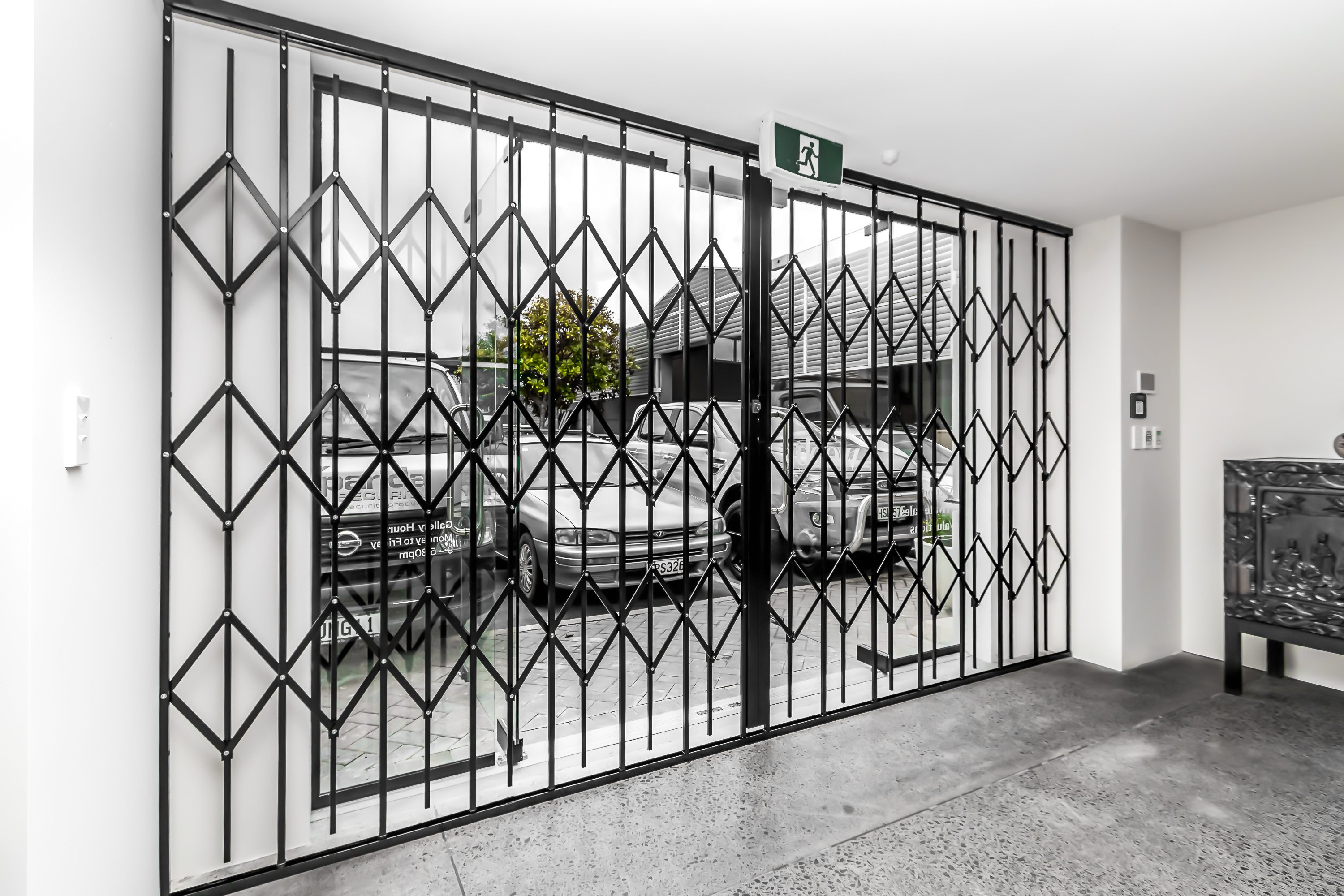 Security Doors - Expanding Grille - Auckland -Black